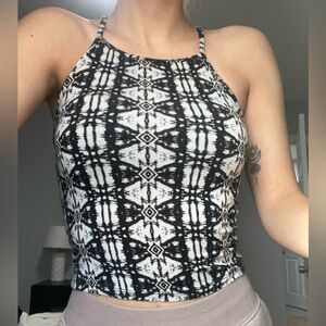 Abstract Racerback Crop Top